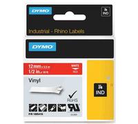 Dymo 1805416 IND Rhino cinta vinilo blanco sobre rojo 12 mm (original)
