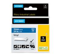 DYMO 1805417 - Etiquetas multiuso (19mm x 5.5 m) Blanco sobre Azul 19 mm x 5.5 m