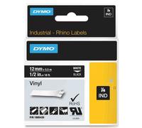 Dymo 1805435 IND Rhino cinta vinilo blanco sobre negro 12 mm (original)