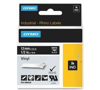 Dymo cinta de vinilo Rhino 1805435 IND blanco sobre negro 12 mm (original)