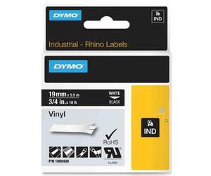 Dymo 1805436 IND Rhino cinta vinilo blanco sobre negro 19 mm (original)