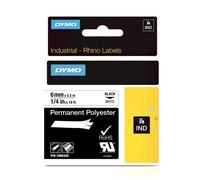 Dymo 1805442 IND Rhino cinta poliéster negro sobre blanco 6mm