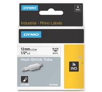 DYMO IND 18055 - DYMO IND tubo termorretráctil, 12 mm, negro/blanco
