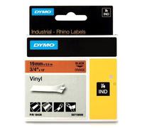 Dymo S0718500 / 18436 IND Rhino cinta vinilo negro sobre naranja 19 mm (original)