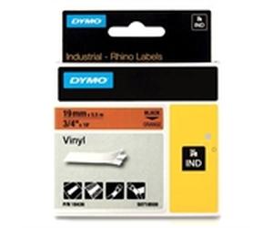 Dymo 18436 (S0718500) IND Rhino cinta vinilo negro sobre naranja 19 mm