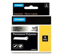 DYMO IND 18485 - DYMO IND poliéster, 9 mm, negro/metálico