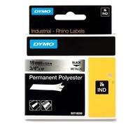 Dymo 18487 (S0718200) IND Rhino poliéster negro sobre metalizado 19mm
