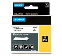 Dymo Cinta rotuladora Rhino S0718120/18489 Nylon flexible 19 mm x 3,5 m Negro sobre blanco