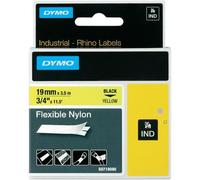 Dymo 18491 (S0718090) cinta nylon flexible negro sobre amarillo 19mm