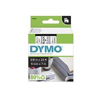 DYMO 40910 D1 Standard Tape Cartridge for Dymo Label Makers, 3/8in x 23ft, Black on Clear by DYMO