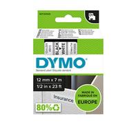Dymo 45013 (S0720530) cinta plástica negro sobre blanco 12mm