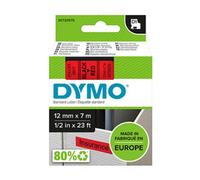 DYMO Cinta ROTULADORA AUTOADHESIVA D1 12MM X 7 Metros DE Longitud para ROTULADORAS Label Manager, Negro sobre Rojo