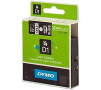 DYMO D1 etiquetas auténticas | impresión blanca sobre fondo negro | 12 mm × 7 m | etiquetas autoadhesivas para etiquetadoras LabelManager
