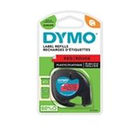 Dymo 91203 (S0721630) cinta plástica negro sobre rojo 12mm