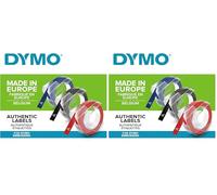 DYMO auténtica etiquetas de estampación 3D | 9 mm x 3 m | Azul, Negro y Rojo | Autoadhesivas | para las etiquetadoras de estampado | 3 rollos | Fabricado en Europa (Paquete de 2)