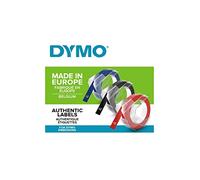 DYMO auténtica etiquetas de estampación 3D | 9 mm x 3 m | Azul, Negro y Rojo | Autoadhesivas | para las etiquetadoras de estampado | 3 rollos | Fabricado en Europa