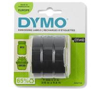DYMO auténtica etiquetas de estampación 3D | 9 mm x 3 m | Negro | Autoadhesivas | para las etiquetadoras de estampado | 3 rollos | Fabricado en Europa