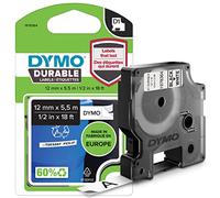 DYMO Authentic D1 Etiquetas duraderas | Impresión en negro sobre cinta blanca | 12 mm x 5,5 m | Cinta de etiquetas de alto rendimiento para rotuladoras LabelManager