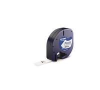 DYMO - Cinta de poliéster LetraTag 12 mm x 4 m, color negro y blanco, 1 unidad