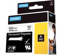 Dymo 1805442 IND Rhino cinta poliéster negro sobre blanco 6mm