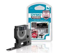 DYMO Etiquetas duraderas D1 auténticas de | Impresión blanca sobre cinta negra | 12 mm x 3 m | Cinta de etiquetado para rotuladoras LabelManager