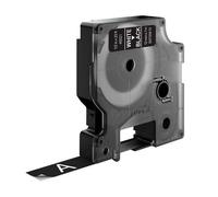 DYMO D1 etiquetas auténticas | impresión blanca sobre fondo negro | 12 mm × 7 m | etiquetas autoadhesivas para etiquetadoras LabelManager