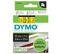 DYMO D1 etiquetas auténticas | impresión negra sobre fondo amarillo | 19 mm × 7 m | etiquetas autoadhesivas para etiquetadoras LabelManager