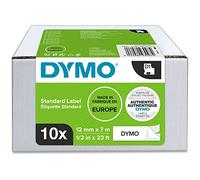 DYMO D1 etiquetas auténticas | impresión negra sobre fondo blanco | 12 mm × 7 m | etiquetas autoadhesivas para etiquetadoras LabelManager | 10 unidades