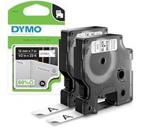 DYMO D1 etiquetas auténticas | impresión negra sobre fondo blanco | 12 mm × 7 m | etiquetas autoadhesivas para impresoras de etiquetas LabelManager | 2 unidades