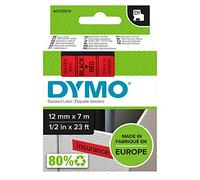DYMO D1 etiquetas auténticas | impresión negra sobre fondo rojo | 12 mm נ7 m | etiquetas autoadhesivas para etiquetadoras LabelManager