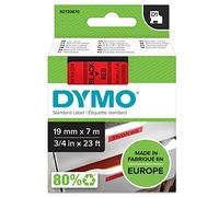 DYMO D1 etiquetas auténticas | impresión negra sobre fondo rojo | 19 mm × 7 m | etiquetas autoadhesivas para etiquetadoras LabelManager
