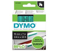 DYMO D1 etiquetas auténticas | impresión negra sobre fondo verde | 19 mm × 7 m | etiquetas autoadhesivas para etiquetadoras LabelManager