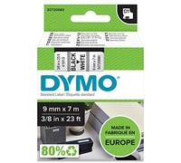 DYMO D1 etiquetas auténticas | rollo de 9 mm x 7 m | impresión negra sobre fondo blanco | autoadhesivas | para etiquetadoras LabelManager