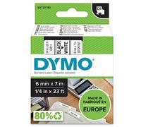 DYMO D1 etiquetas autoadhesivas, negro sobre blanco, 6 mm x 7 m | Recambios de etiquetas para usar en la oficina o en casa, para las impresoras de etiquetas LabelManager
