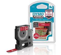 Dymo d1 - etiquetas durable - blanco sobre rojo - 12mm x 7m