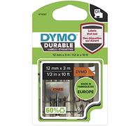 Dymo d1 - etiquetas durable - negro sobre naranja - 12mm x 3m