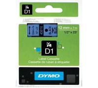 Dymo d1 - etiquetas estándar - negro sobre azul - 12mm x 7m