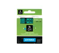 DYMO D1 etiquetas auténticas | impresión negra sobre fondo verde | 9 mm × 7 m | etiquetas autoadhesivas para etiquetadoras LabelManager