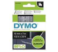 DYMO D1 Standard - White on Transparent - 12mm cinta para impresora de etiquetas Blanco sobre transparencia