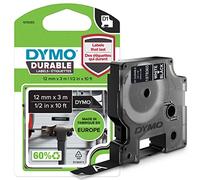 DYMO Etiquetas duraderas D1 auténticas de | Impresión blanca sobre cinta negra | 12 mm x 3 m | Cinta de etiquetado para rotuladoras LabelManager