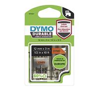 DYMO Etiquetas duraderas D1 auténticas de | Impresión en negro sobre cinta naranja | 12 mm x 3 m | Cinta de etiquetas de alto rendimiento para rotuladoras LabelManager