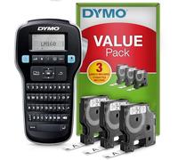 Dymo LabelManager 160 kit de iniciación de etiquetadora | Impresora de etiquetas portátil | Con 3 rollos de cinta de etiquetas Dymo D1 | Teclado QWERTY | Ideal para uso doméstico o de oficina