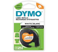 Dymo 18769 (S0718850) cinta tejido termoadhesivo negro sobre blanco 12mm