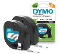 DYMO LT plástico etiquetas | Negro sobre amarillo | 12 mm x 4m | para las etiquetadoras LetraTag | autoadhesivo | 2 unidades