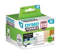 DYMO LW auténticas etiquetas durables - 25mm נ25mm - 2 rollos de 850 etiquetas "White Poly" (1700 unidades) - Etiquetas que duran sobre superficies exigentes para etiquetadoras LabelWriter