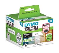 DYMO LW auténticas etiquetas durables - 25mm נ89mm - 2 rollos de 350 etiquetas "White Poly" (700 unidades) - Etiquetas que duran sobre superficies exigentes para etiquetadoras LabelWriter