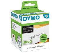 Dymo S0722370 etiquetas de dirección negro sobre blanco 28x89mm