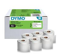 DYMO LW etiquetas auténticas de envío para la rotuladora LabelWriter 5XL/4XL | 102 mm x 210 mm | 6 rollos de 140 etiquetas con reverso fácil de retirar (840 unidades) | Negro sobre blanco