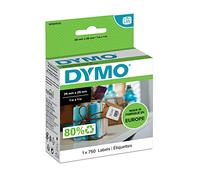 Dymo Etiquetas LW pequeñas 25×25 mm - Rollo 750 autoadhesivas con reverso fácil