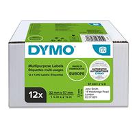DYMO LW etiquetas de dirección multiusos auténticas | 32 mm × 57 mm | 12 rollos de 1000 etiquetas con reverso fácil de retirar (12 000 unidades) | autoadhesivas | para etiquetadoras LabelWriter